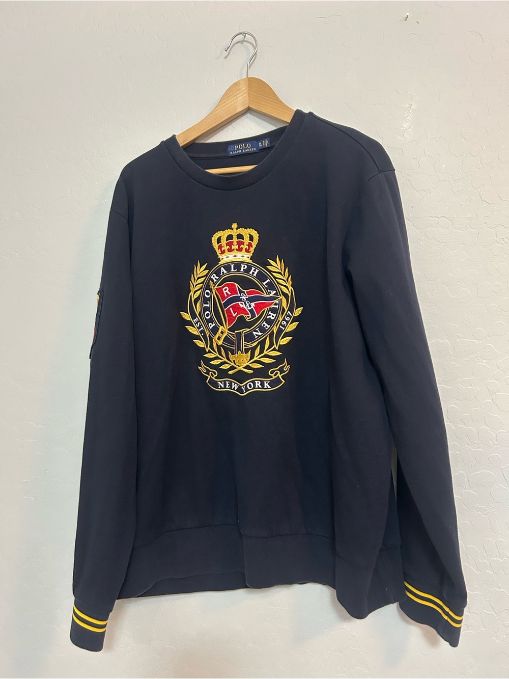 Polo by Ralph Lauren Navy Crest Crewneck Sweater XL-B001